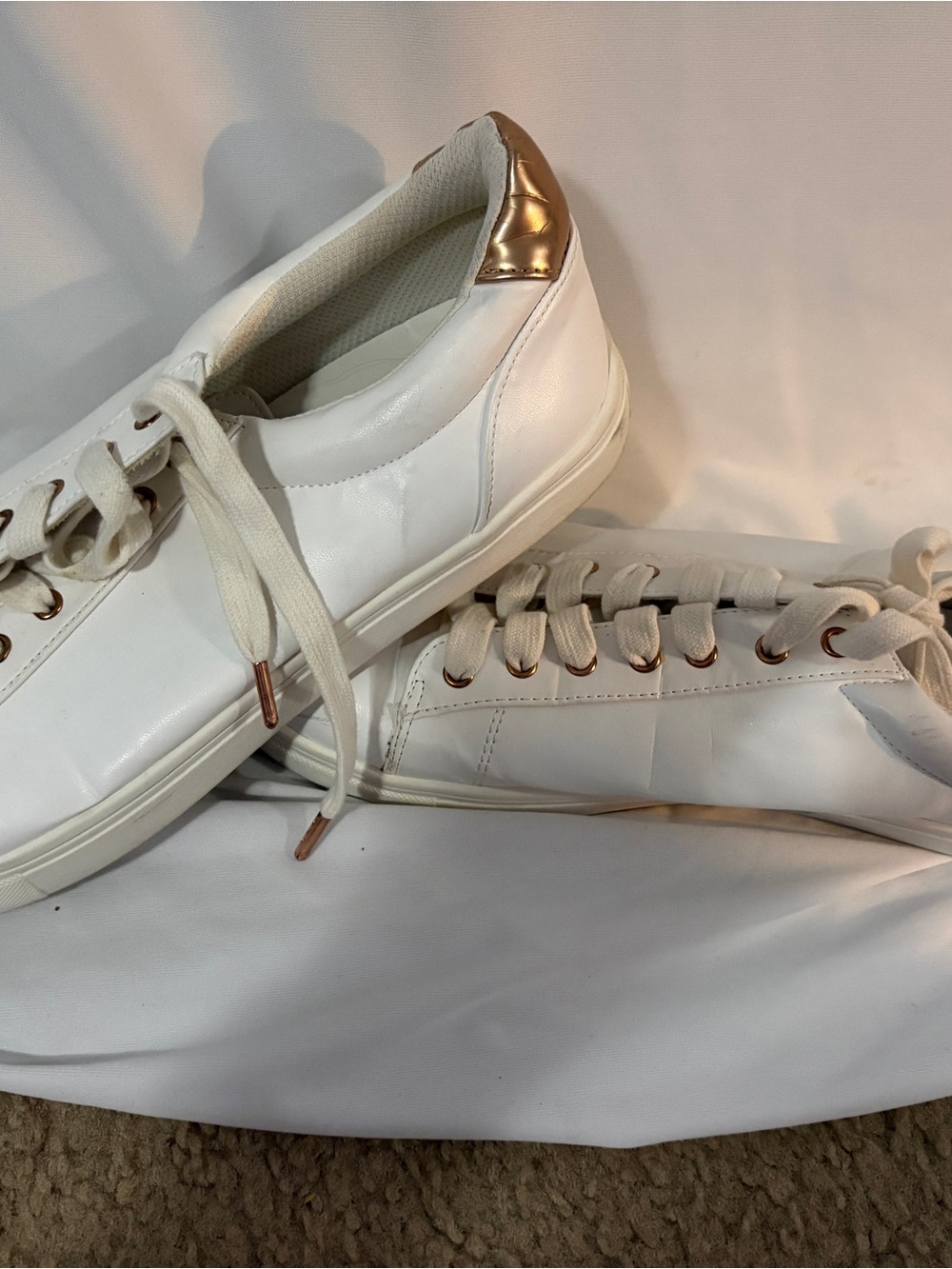 torrid White Sneakers with Rose Gold Details
